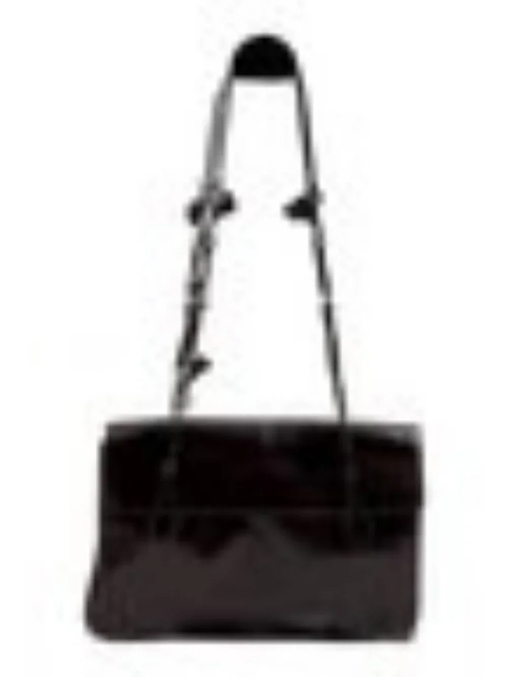 PRADA Chain Shoulder Bag Canvas Brown Gold Auth